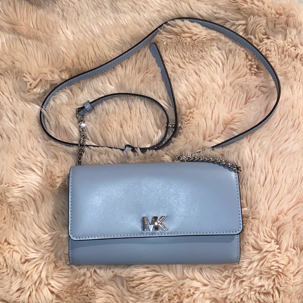 Michael Kors Mott light blue crossbody bag